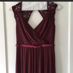 David’s Bridal Wine colored bridesmaids dress